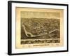 Unionville, Connecticut - Panoramic Map-Lantern Press-Framed Art Print