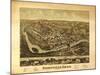 Unionville, Connecticut - Panoramic Map-Lantern Press-Mounted Art Print