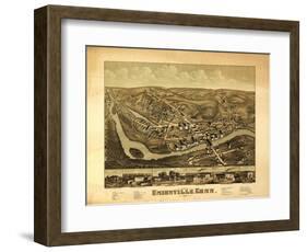 Unionville, Connecticut - Panoramic Map-Lantern Press-Framed Art Print