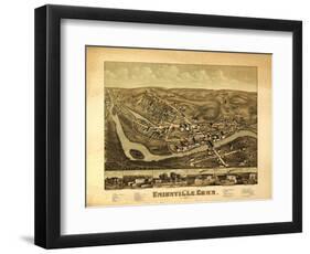 Unionville, Connecticut - Panoramic Map-Lantern Press-Framed Art Print