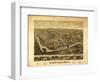 Unionville, Connecticut - Panoramic Map-Lantern Press-Framed Art Print