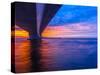 Unique Angle of the Garcon Point Bridge Spanning over Pensacola Bay Shot during a Gorgeous Sunset F-David Schulz Photography-Stretched Canvas