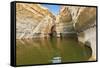 Unique Canyon in the Desert. Picturesque Canyon Ein-Avdat in the Negev Desert. Sandstone Canyon Wal-kavram-Framed Stretched Canvas