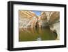 Unique Canyon in the Desert. Picturesque Canyon Ein-Avdat in the Negev Desert. Sandstone Canyon Wal-kavram-Framed Photographic Print