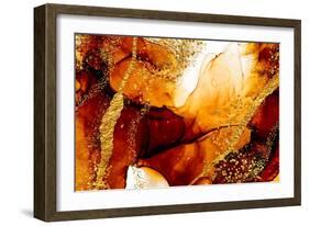 Unique Creativity. Art&Gold. Inspired by the Sky. Abstract Painting with Golden Swirls. Popular Tre-CARACOLLA-Framed Art Print