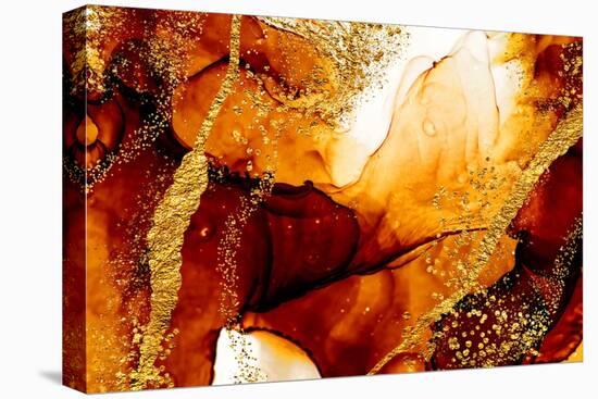 Unique Creativity. Art&Gold. Inspired by the Sky. Abstract Painting with Golden Swirls. Popular Tre-CARACOLLA-Stretched Canvas