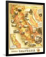 Unique Map of California 1885-E^ McD^ Johnstone-Framed Premium Giclee Print