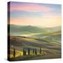 Unique Sundown Tuscany Landscape in Spring Time-Taiga-Stretched Canvas