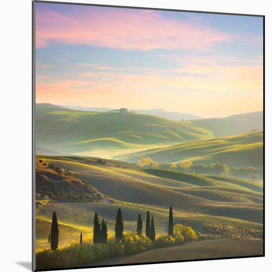 Unique Sundown Tuscany Landscape in Spring Time-Taiga-Mounted Photographic Print