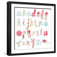 Unique Vector Flower Font. Amazing Hand Drawn Alphabet.-Alisa Foytik-Framed Art Print