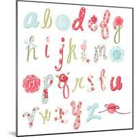 Unique Vector Flower Font. Amazing Hand Drawn Alphabet.-Alisa Foytik-Mounted Art Print