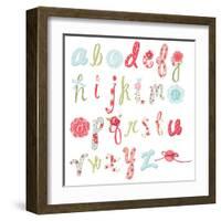 Unique Vector Flower Font. Amazing Hand Drawn Alphabet.-Alisa Foytik-Framed Art Print