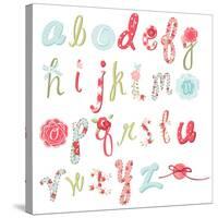 Unique Vector Flower Font. Amazing Hand Drawn Alphabet.-Alisa Foytik-Stretched Canvas