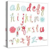 Unique Vector Flower Font. Amazing Hand Drawn Alphabet.-Alisa Foytik-Stretched Canvas