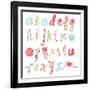 Unique Vector Flower Font. Amazing Hand Drawn Alphabet.-Alisa Foytik-Framed Art Print