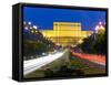 Unirii Street Looking Towards the Palace of Parliament or House of the People, Bucharest, Romania-Gavin Hellier-Framed Stretched Canvas