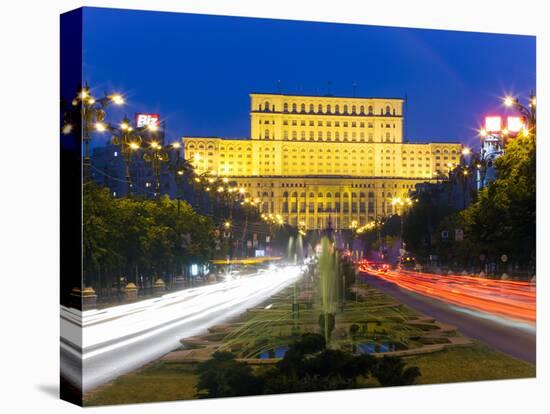 Unirii Street Looking Towards the Palace of Parliament or House of the People, Bucharest, Romania-Gavin Hellier-Stretched Canvas