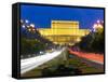 Unirii Street Looking Towards the Palace of Parliament or House of the People, Bucharest, Romania-Gavin Hellier-Framed Stretched Canvas