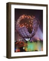 Unisphere Globe Illuminated in Darkness of World's Fair-George Silk-Framed Photographic Print