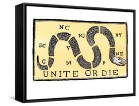 Unite or Die, c.1750-null-Framed Stretched Canvas