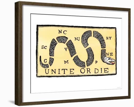 Unite or Die, c.1750-null-Framed Giclee Print