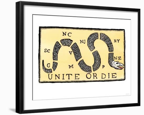 Unite or Die, c.1750-null-Framed Giclee Print