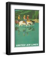 United Air Lines: Horse Back Riders, c.1960s-Stan Galli-Framed Art Print