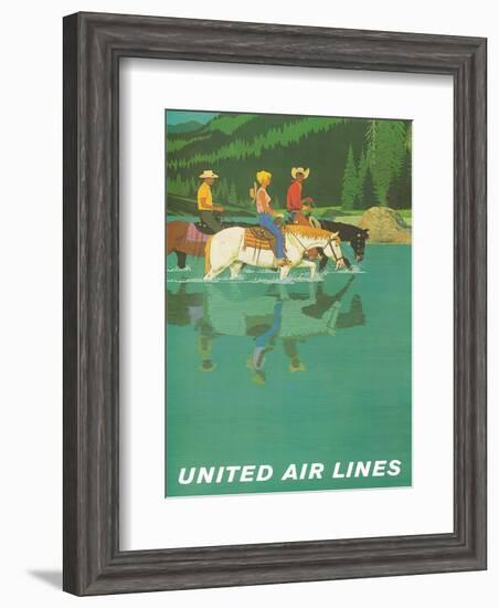 United Air Lines: Horse Back Riders, c.1960s-Stan Galli-Framed Art Print