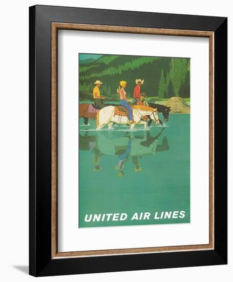 United Air Lines: Horse Back Riders, c.1960s-Stan Galli-Framed Art Print