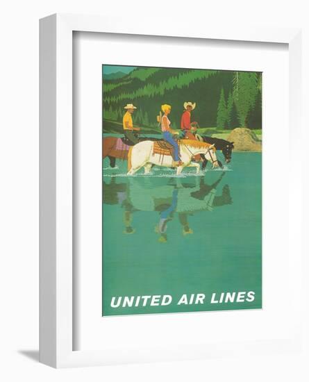 United Air Lines: Horse Back Riders, c.1960s-Stan Galli-Framed Art Print