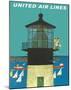 United Air Lines: Lighthouse, c.1960s-Stan Galli-Mounted Giclee Print