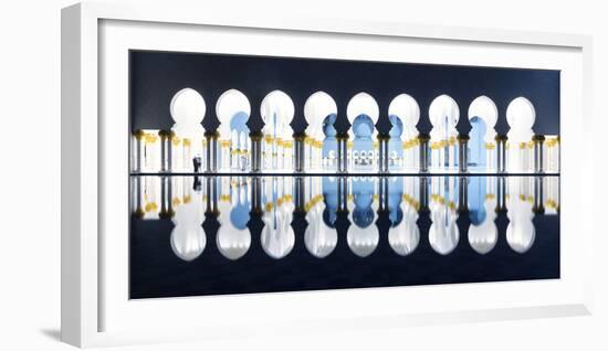 United Arab Emirates, Abu Dhabi. Sheikh Zayed Grand Mosque at Night-Matteo Colombo-Framed Photographic Print