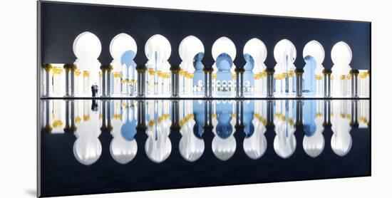 United Arab Emirates, Abu Dhabi. Sheikh Zayed Grand Mosque at Night-Matteo Colombo-Mounted Photographic Print