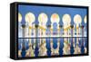 United Arab Emirates, Abu Dhabi. the Water Pools of Sheikh Zayed Grand Mosque-Nick Ledger-Framed Stretched Canvas