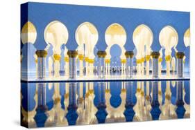 United Arab Emirates, Abu Dhabi. the Water Pools of Sheikh Zayed Grand Mosque-Nick Ledger-Stretched Canvas