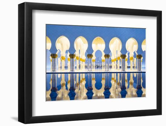 United Arab Emirates, Abu Dhabi. the Water Pools of Sheikh Zayed Grand Mosque-Nick Ledger-Framed Photographic Print