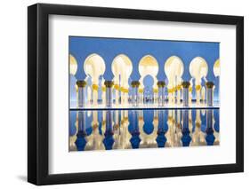 United Arab Emirates, Abu Dhabi. the Water Pools of Sheikh Zayed Grand Mosque-Nick Ledger-Framed Photographic Print