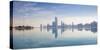 United Arab Emirates, Abu Dhabi, View of City Skyline Reflecting in Persian Gulf-Jane Sweeney-Stretched Canvas