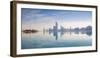 United Arab Emirates, Abu Dhabi, View of City Skyline Reflecting in Persian Gulf-Jane Sweeney-Framed Photographic Print