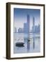 United Arab Emirates, Abu Dhabi, View of City Skyline Reflecting in Persian Gulf-Jane Sweeney-Framed Photographic Print