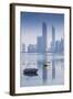 United Arab Emirates, Abu Dhabi, View of City Skyline Reflecting in Persian Gulf-Jane Sweeney-Framed Photographic Print