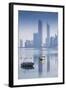 United Arab Emirates, Abu Dhabi, View of City Skyline Reflecting in Persian Gulf-Jane Sweeney-Framed Photographic Print