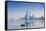 United Arab Emirates, Abu Dhabi, View of City Skyline Reflecting in Persian Gulf-Jane Sweeney-Framed Stretched Canvas