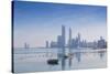 United Arab Emirates, Abu Dhabi, View of City Skyline Reflecting in Persian Gulf-Jane Sweeney-Stretched Canvas