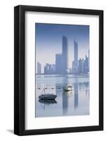 United Arab Emirates, Abu Dhabi, View of City Skyline Reflecting in Persian Gulf-Jane Sweeney-Framed Photographic Print