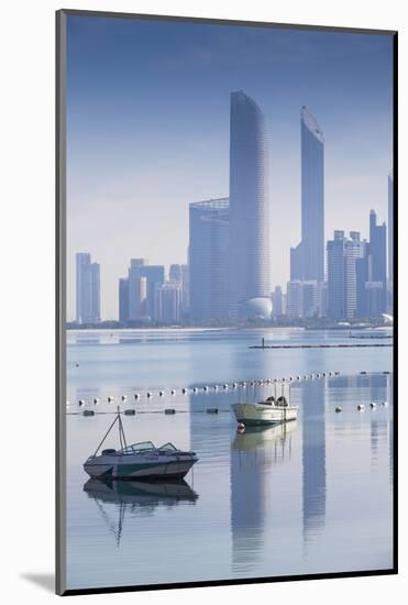 United Arab Emirates, Abu Dhabi, View of City Skyline Reflecting in Persian Gulf-Jane Sweeney-Mounted Photographic Print