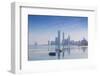 United Arab Emirates, Abu Dhabi, View of City Skyline Reflecting in Persian Gulf-Jane Sweeney-Framed Photographic Print