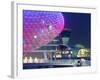 United Arab Emirates, Abu Dhabi, Yas Island, the Yas Hotel and Yas Marina Grand Prix Motor Racing C-Alan Copson-Framed Photographic Print