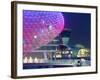 United Arab Emirates, Abu Dhabi, Yas Island, the Yas Hotel and Yas Marina Grand Prix Motor Racing C-Alan Copson-Framed Photographic Print