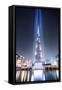 United Arab Emirates, Dubai. Burj Khalifa at Dusk, with Light Show-Matteo Colombo-Framed Stretched Canvas